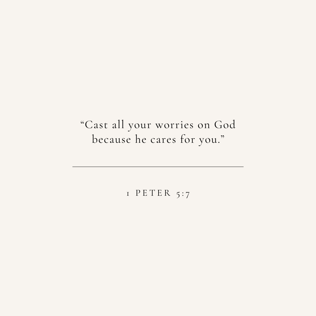1 Peter 5:7 verse card