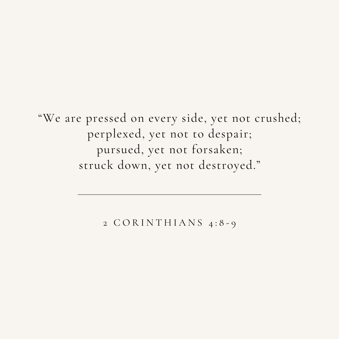 2 Corinthians 4:8-9 verse card