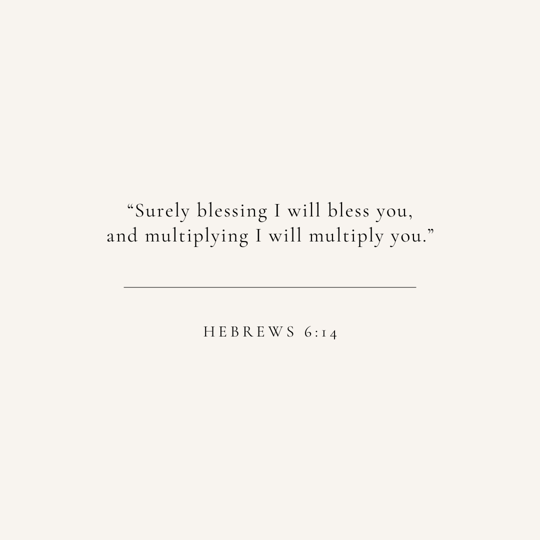 Hebrews 6:14 verse card