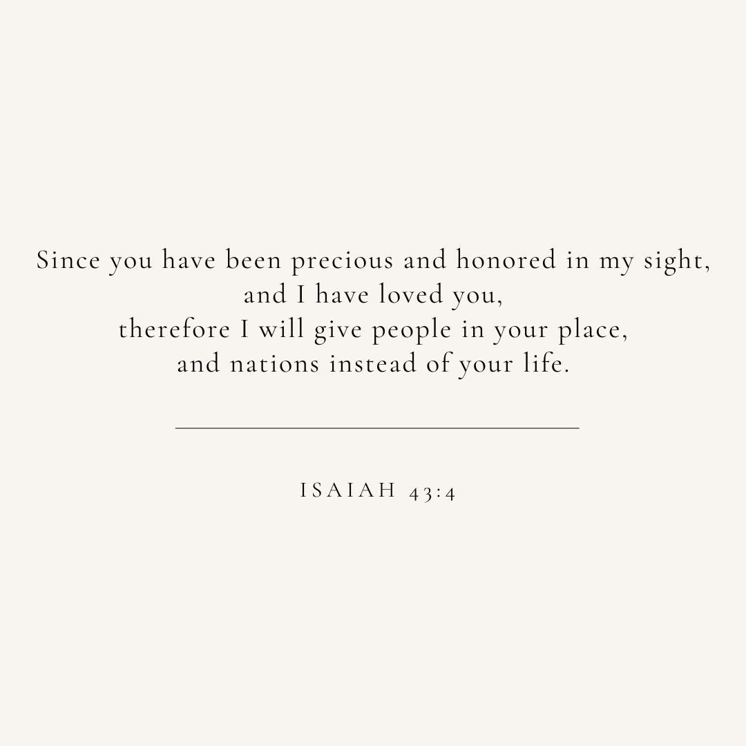 Isaiah 43:4 verse card