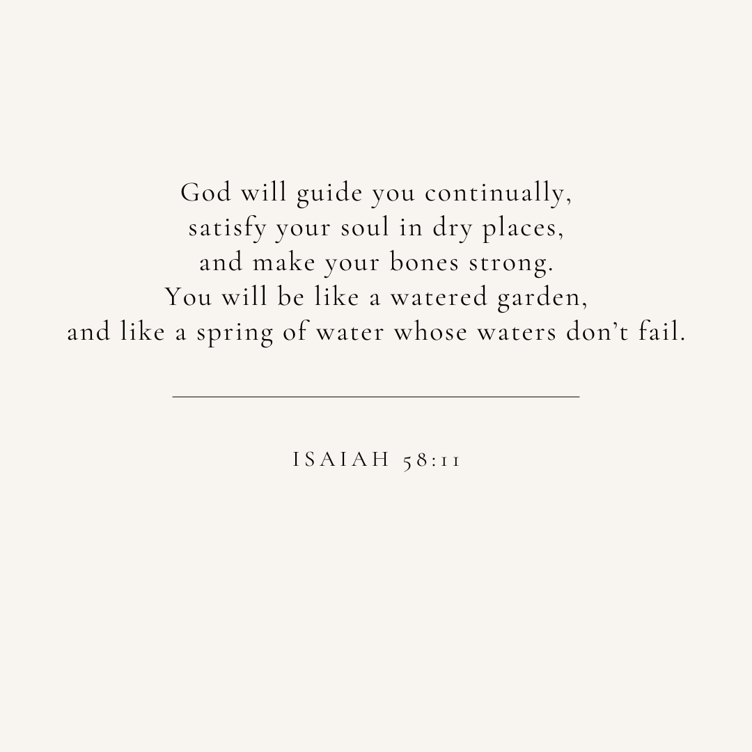 Isaiah 58:11 verse card