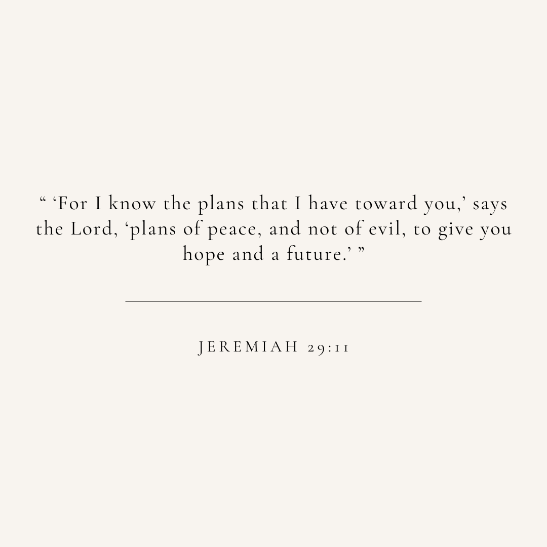 Jeremiah 29:11 verse card