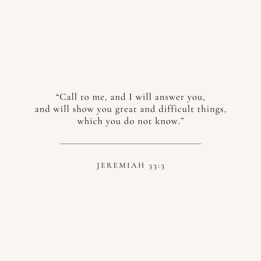 Jeremiah 33:3 verse card