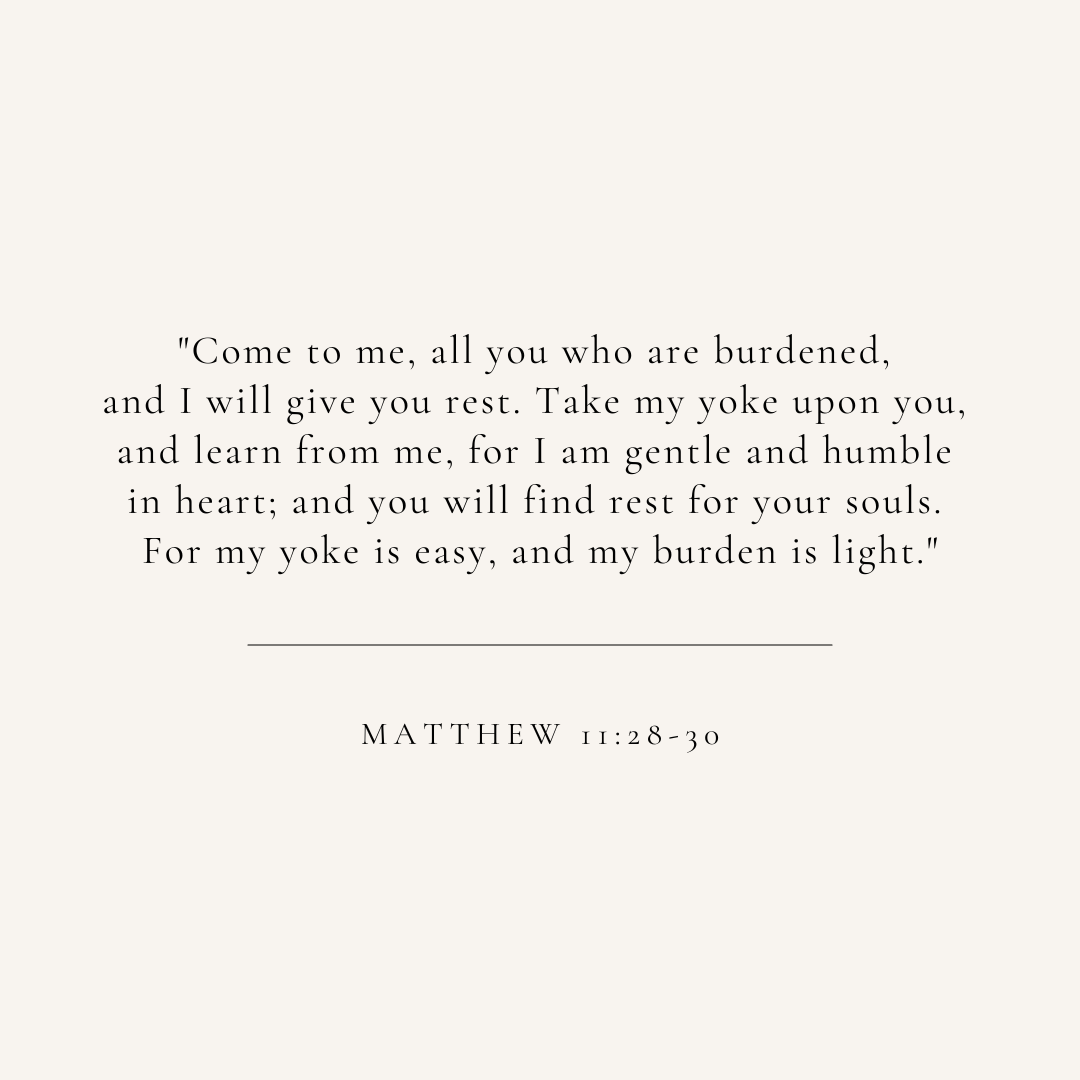 Matthew 11:28-30 verse card