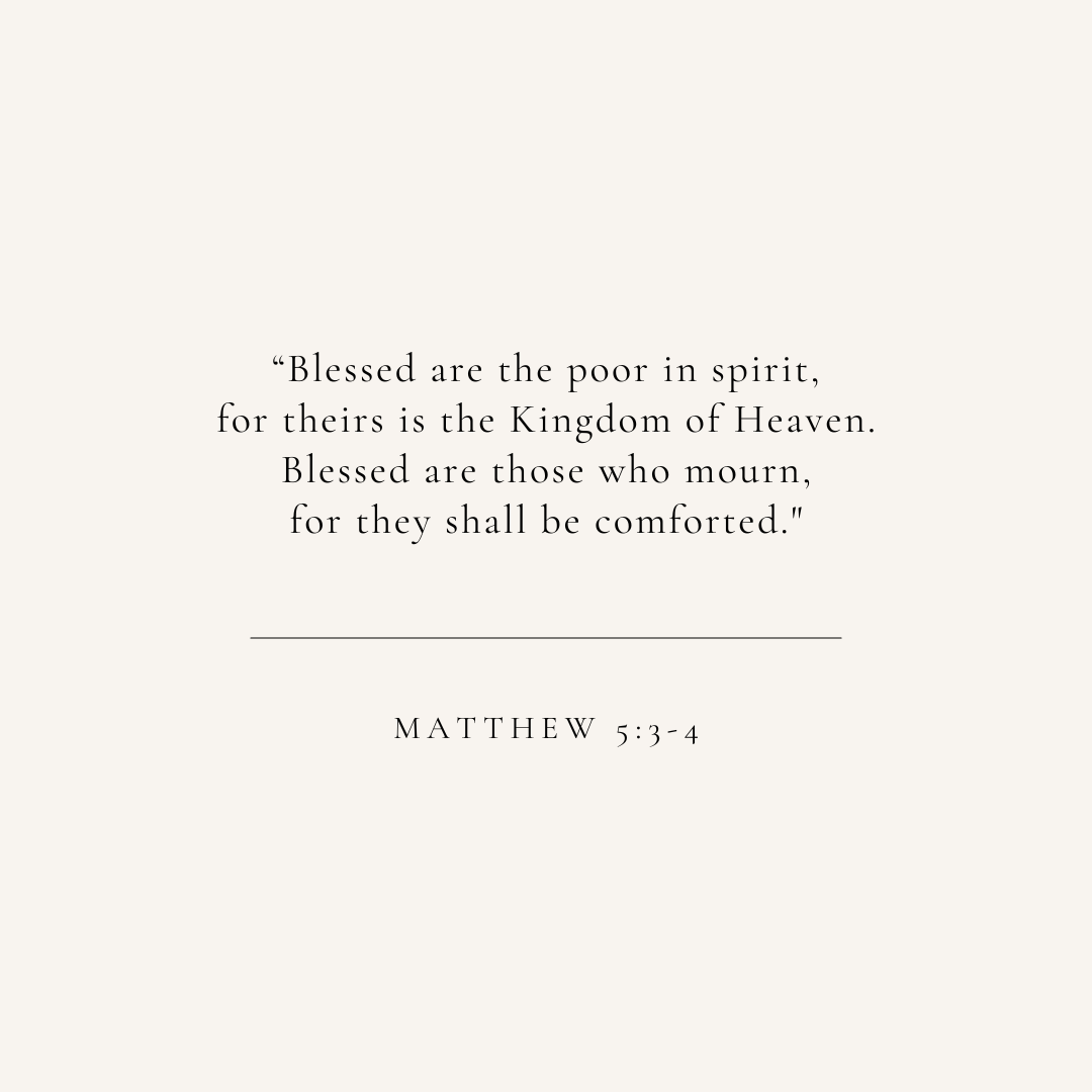 Matthew 5:3-4 verse card