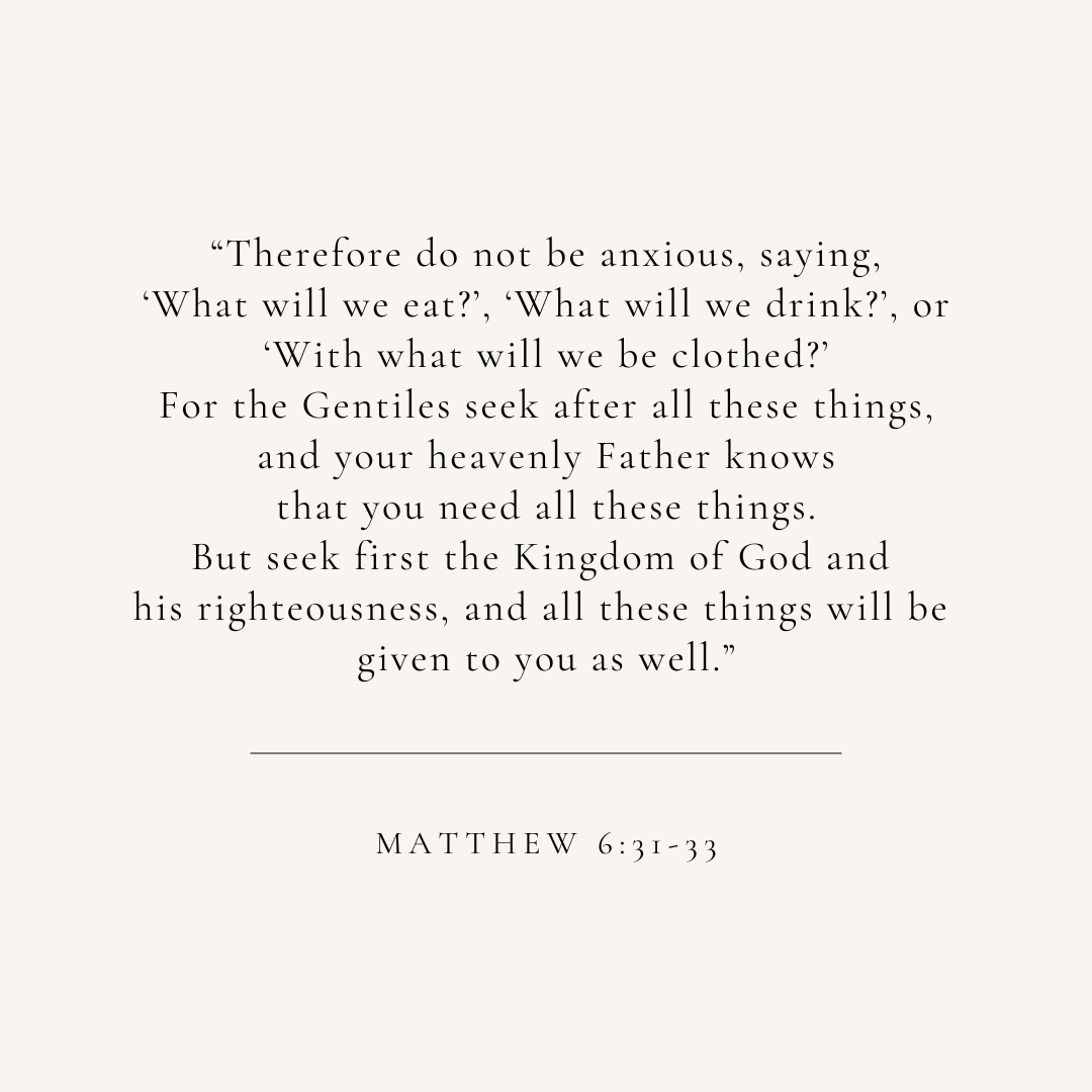 Matthew 6:31-33 verse card