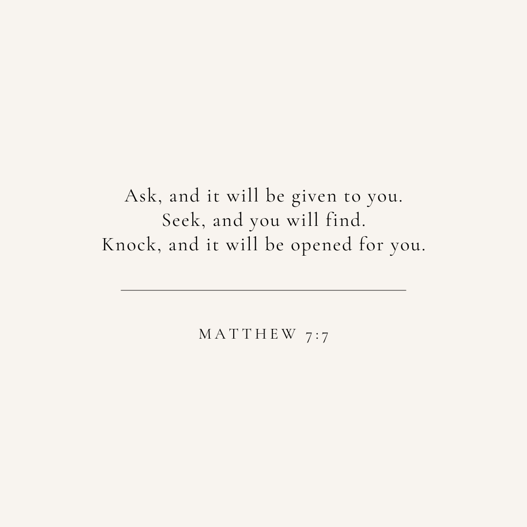 Matthew 7:7 verse card