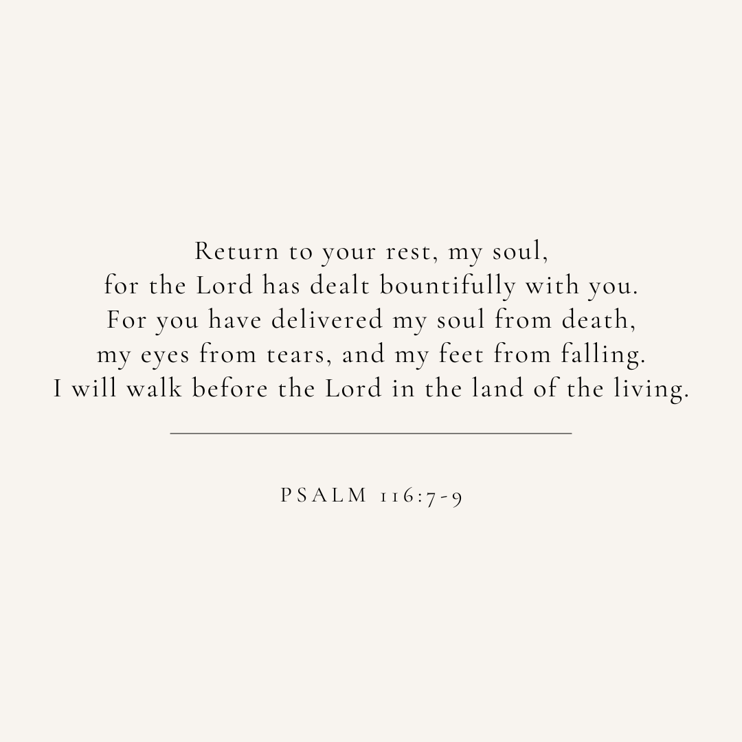 Psalm 116:7-9 verse card