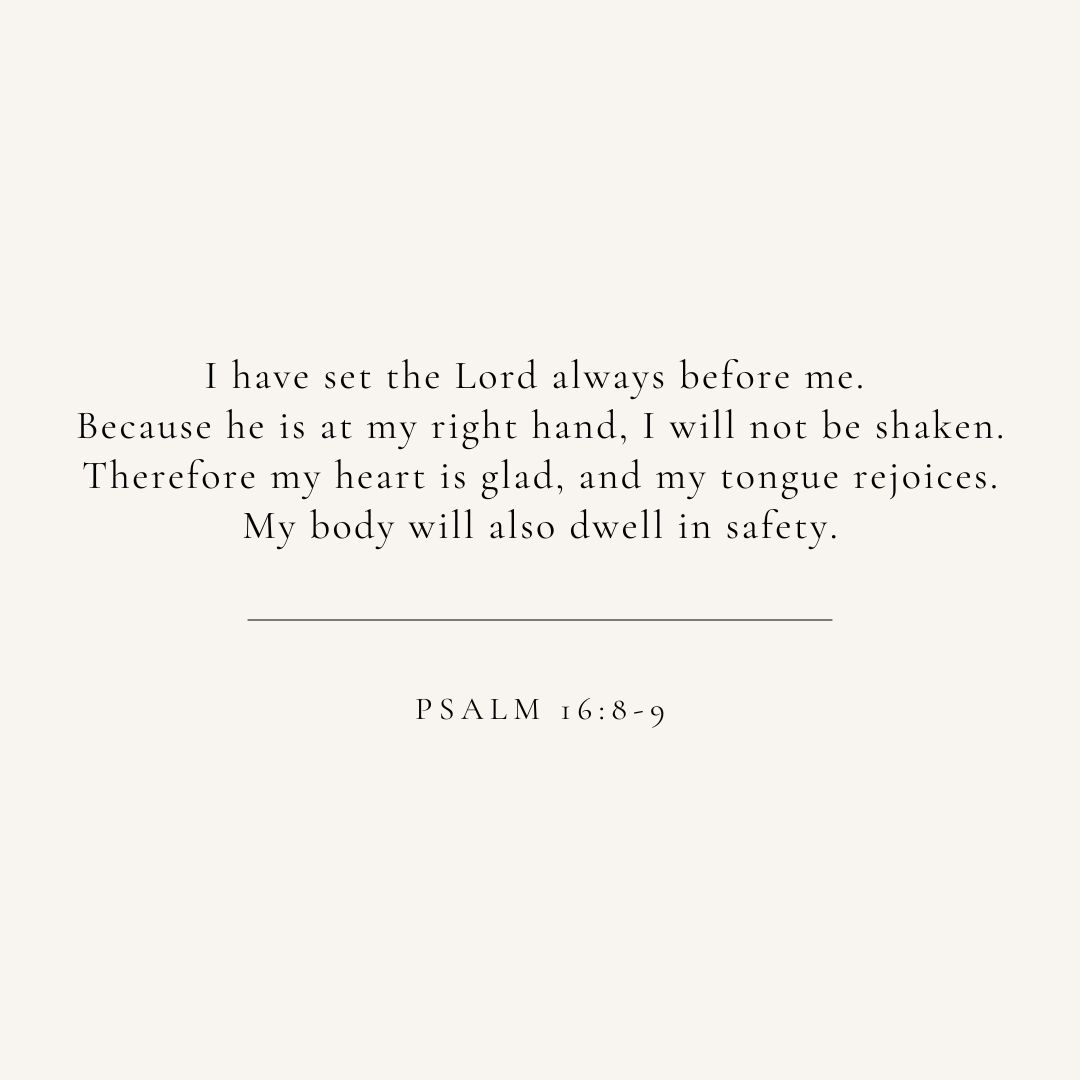 Psalm 16:8-9 verse card