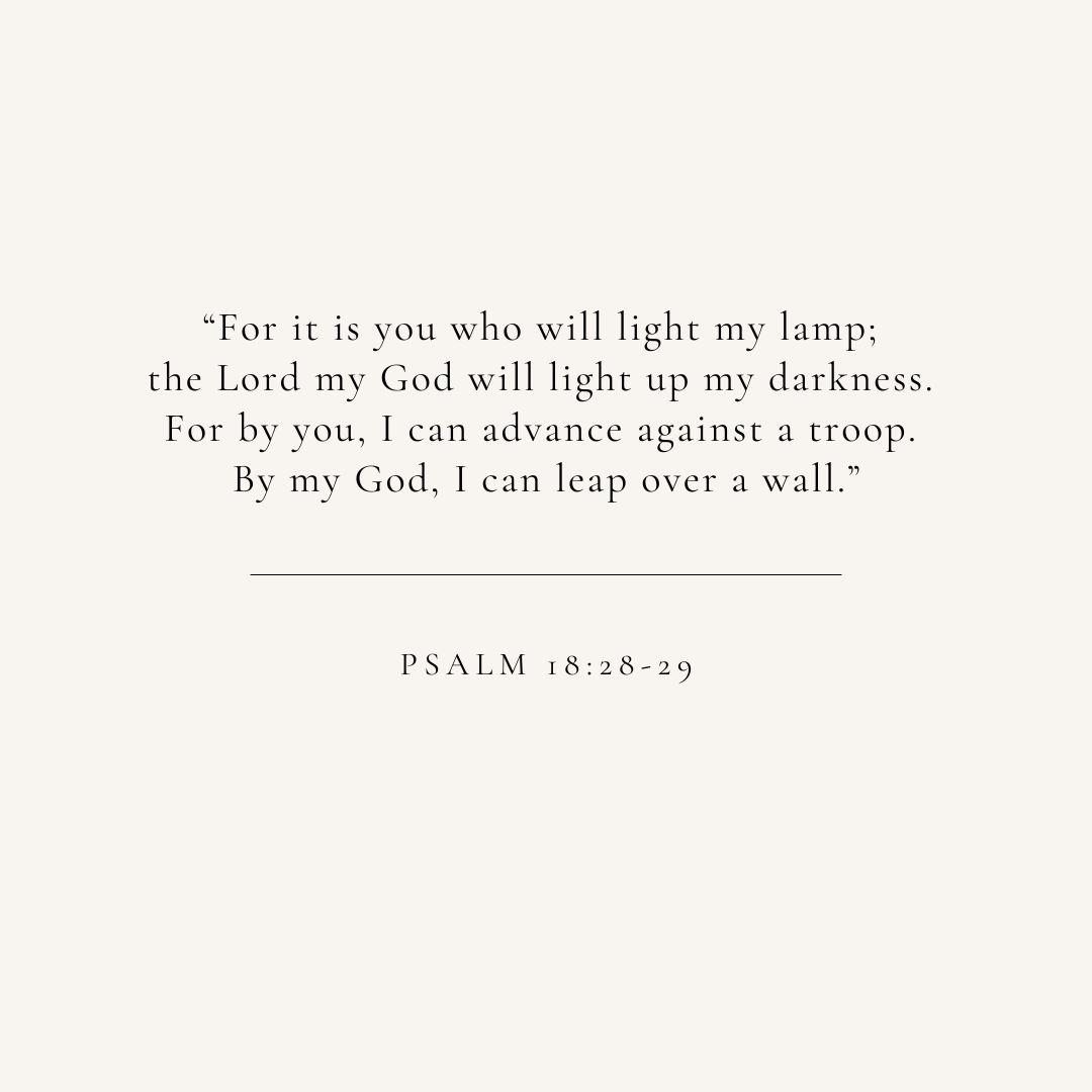 Psalm 18:28-29 verse card
