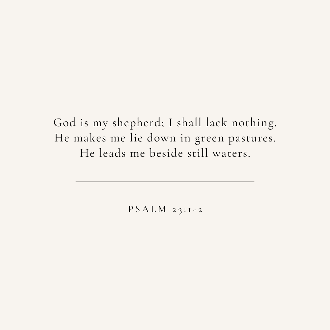 Psalm 23:1-2 verse card